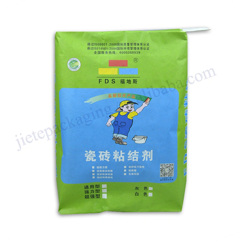 Industrial use stand up 3 layer kraft paper cement packing bag for volcanic ash,fly ash,dry mortar