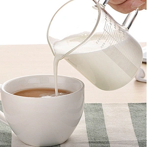 wholesale measuring drinking glass cup 240ml drinking glass cup with handle