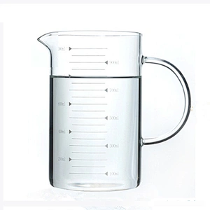 2018 home item heat resistant borosilicate mug measuring cup with handle for home