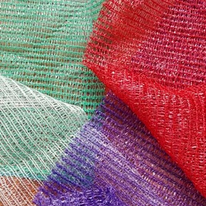 Cheap and reusable orange raschel mesh bag with drawstring for potato,onion