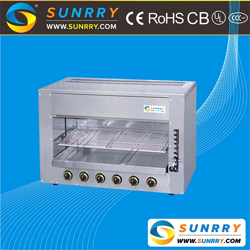 Best selling Commercial restaurant kitchen equipment counter top gas infrared saladmander with 6 burners