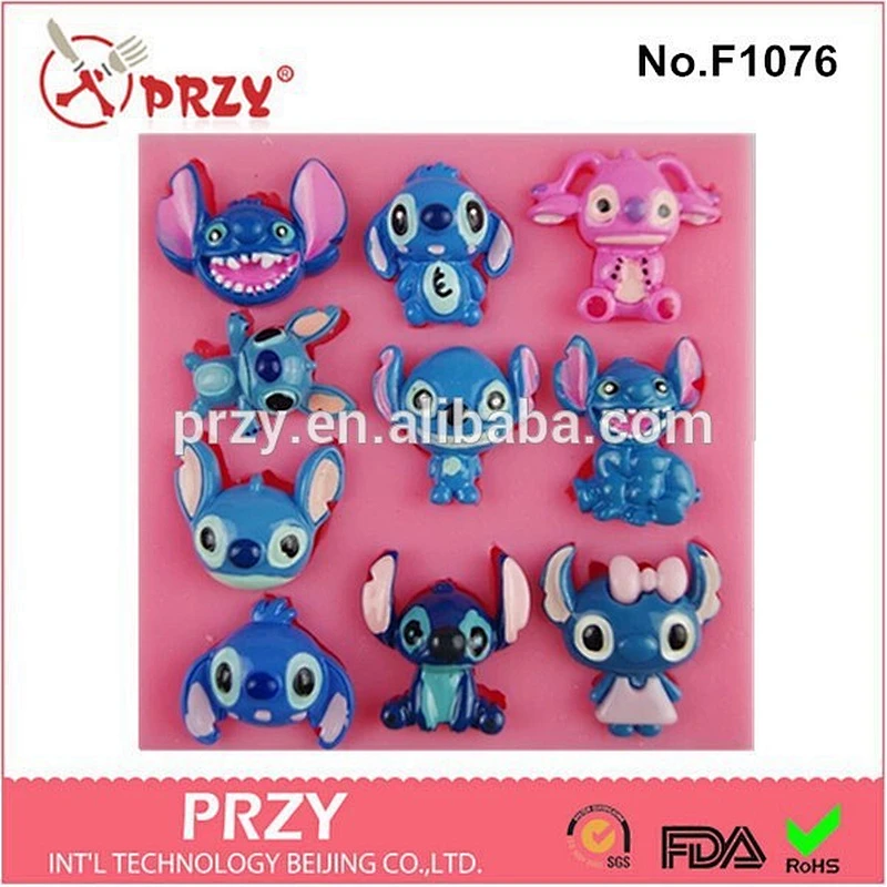 F1076 PRZY cartoon chocolate silicone mold for fondant