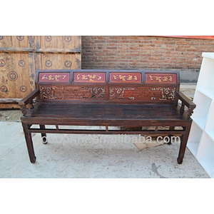Antique Vintage Hand Carved Hallway Wooden Bench