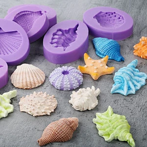 S9167 shells silicone molds DIY dondant cake molds rubber soap clay molds