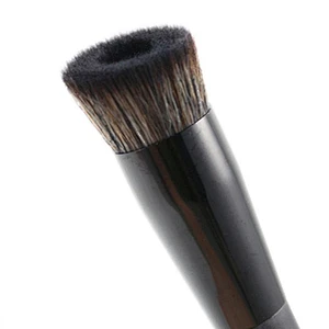 Single Black Human Hair Concave Foundation Makeup Brush