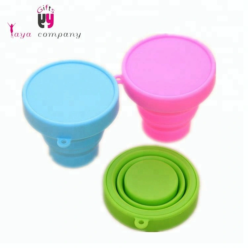 Factory Price Silicone Folding Collapsible Travel Coffee Cup With Lids