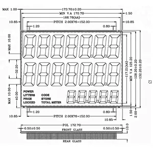 19 digit lcd display screen for fuel dispenser