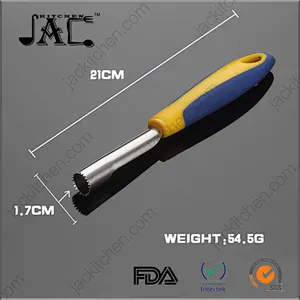 Kitchen Gadgets Flexible Stainless Steel Tpr Pp Silicone Rubber Plastic Handle Apple Corer