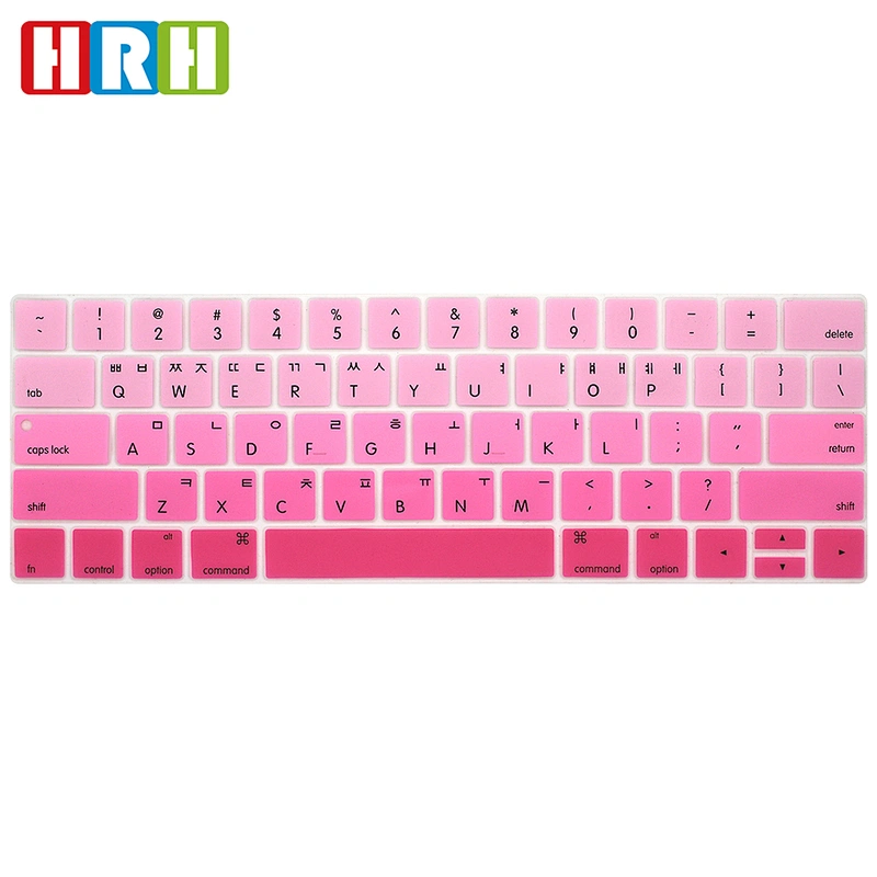 Silicone Rainbow Korean Keyboard Protective Film laptop keyboard cover for Macbook New Pro 13