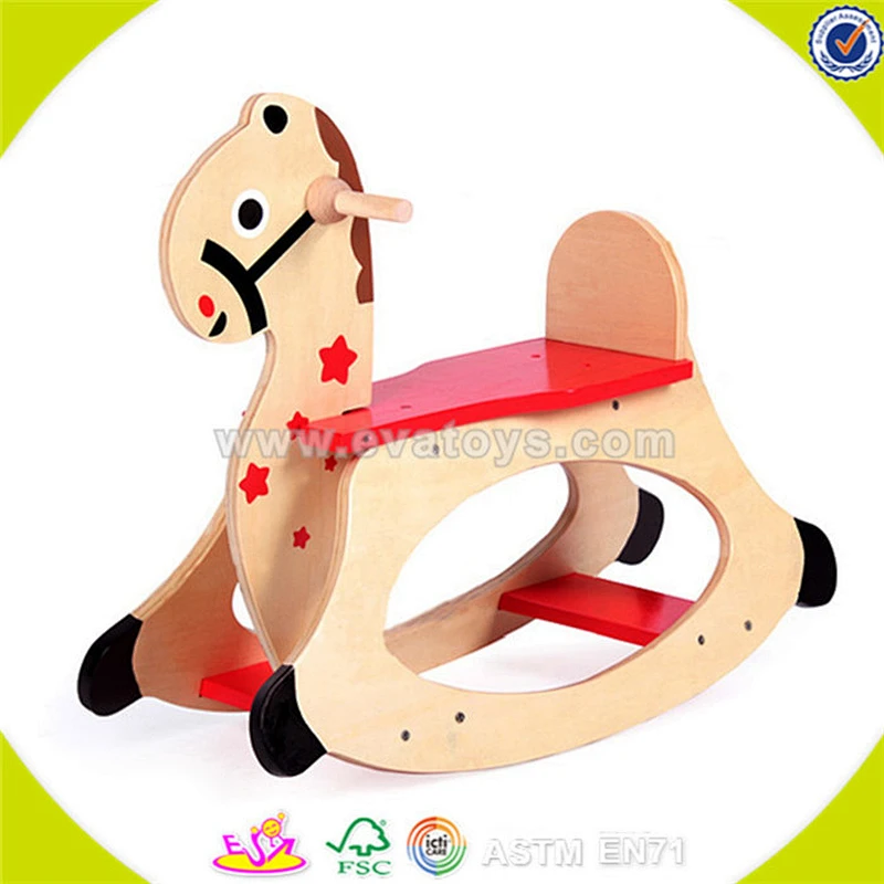 wholesale cehap wooden baby rocking horse toy in high quality W16D022
