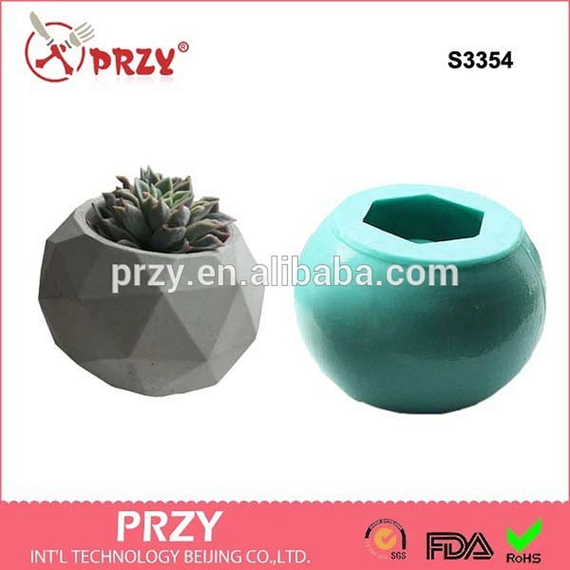 PRZY 3d silicone candle Mold vase and planters silicone molds for concrete