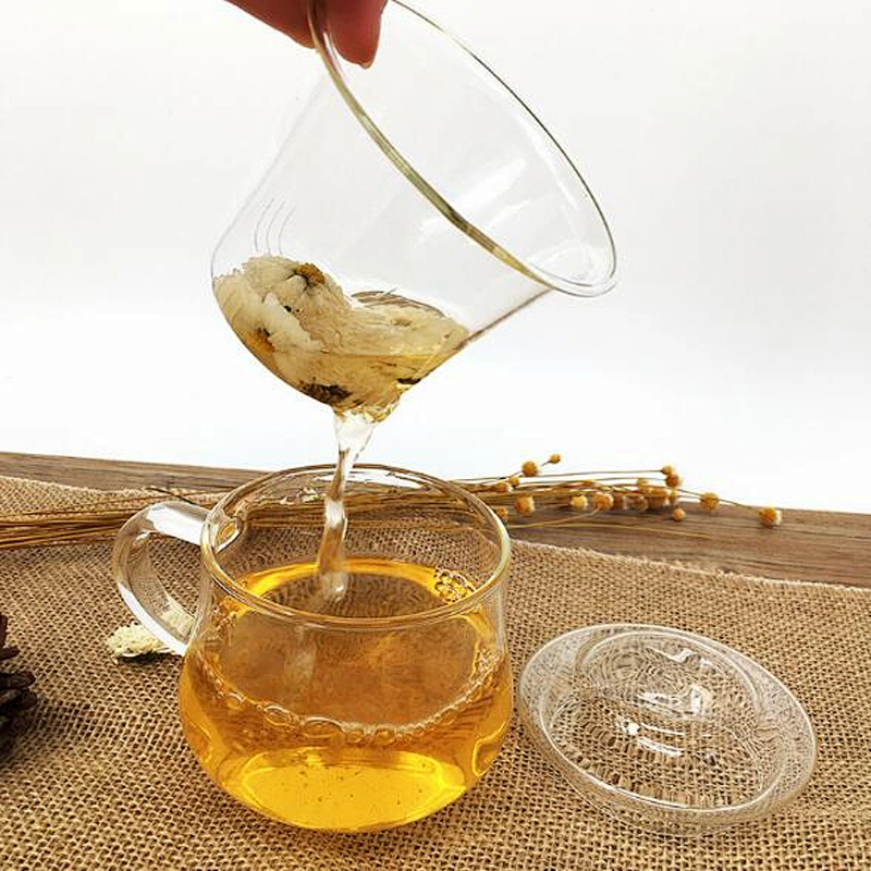 Simple style glass teapot with cover heating resistant for loose tea leaf