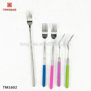 FDA free, Good quality!!! Telescopic extendable dinner long fork for joke cultery