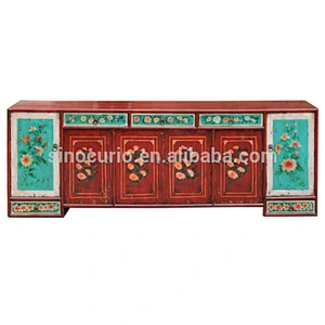 wholesale furniture china Chinese antique furniture painted tv cabinet & stand for living room