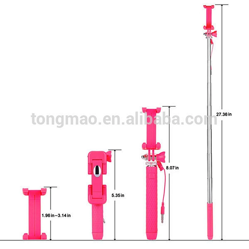 2016 Hot Sale Super Mini Telescopic Handheld Folded cable Selfie Stick