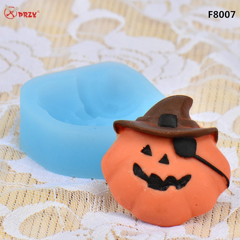 PRZY Pumpkin Mold Silicone Halloween Fondant Cake Decorative mould Pirate DIY Silicone Soap Molds