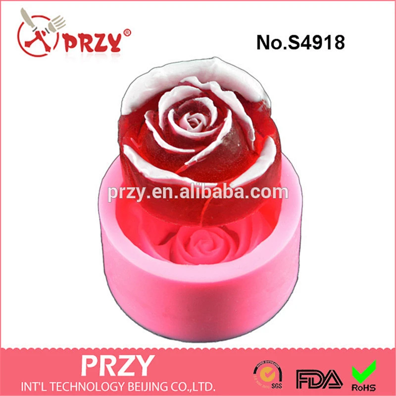 S4918 rose shaped 3d silicone soap molds handmade soap mold