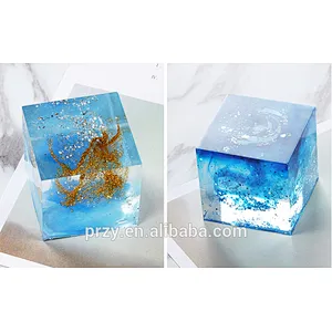 Crystal Epoxy Square Rectangular Full Transparent Ultra Mirror Ornaments Aroma Liquid Silicone Mould