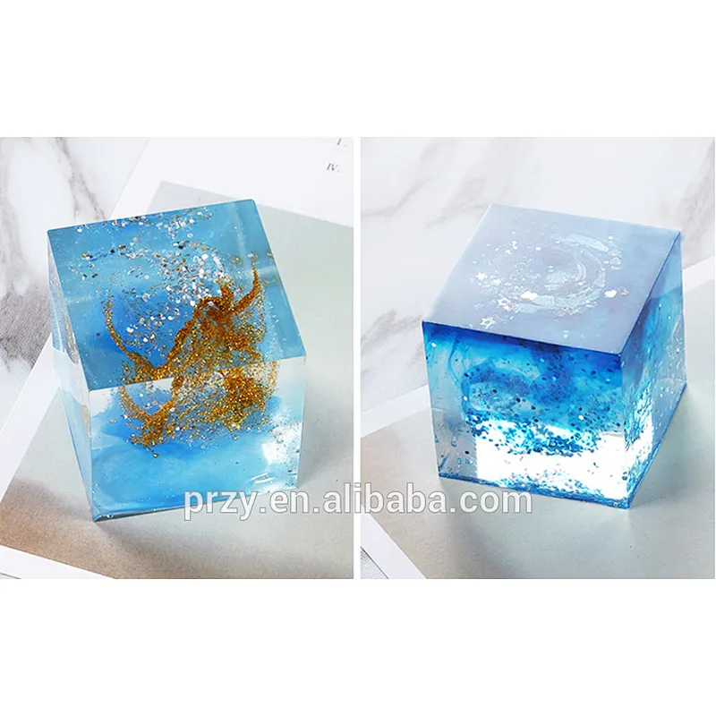 Crystal Epoxy Square Rectangular Full Transparent Ultra Mirror Ornaments Aroma Liquid Silicone Mould
