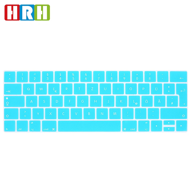 Ultra Slim Color Silicone keyboard german keyboard Protector for Macbook Pro Touch Bar European Version