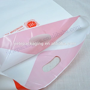Customized plastic shopping bag with D handle for clothes,shoes,food,gift