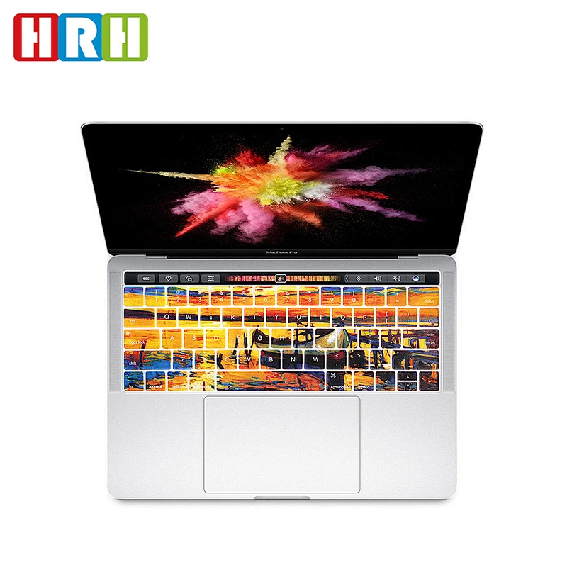Oil Painting starry night custom Silicone English Laptop Keyboard Covers antidust keyboard skin for mac laptop Pro 13 Touch Bar