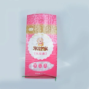 Custom printed transaparent 10kg pp woven rice packing bag fabric