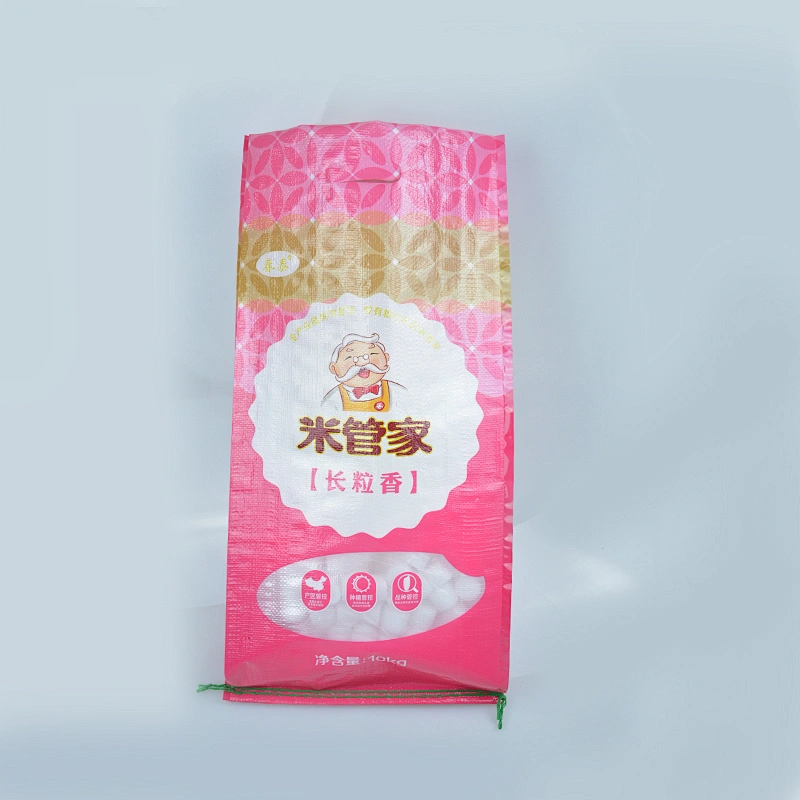 Custom printed transaparent 10kg pp woven rice packing bag fabric