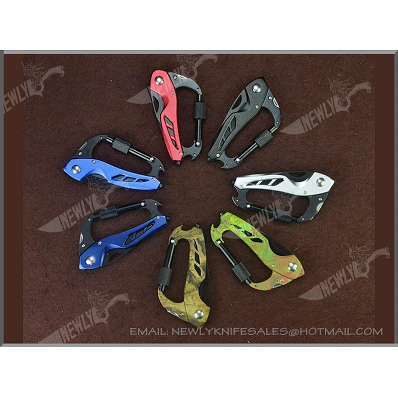 Climbing Button Carabiner Multi Tool Outdoor Camping Folding Knife