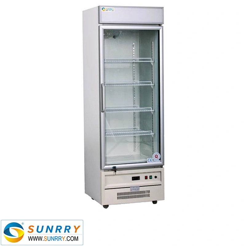 Commercial glass door lpg gas refrigerator for sale for chocolate, drink, fruit and vegetable
