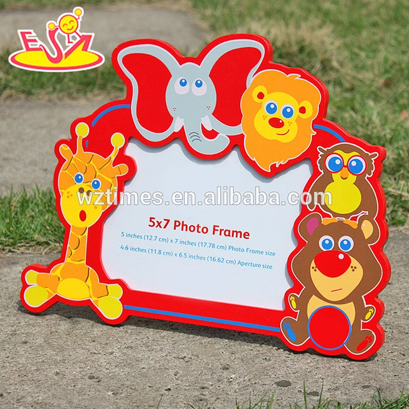 Wholesale household lovely animals shape wooden photo frame for children W09A039