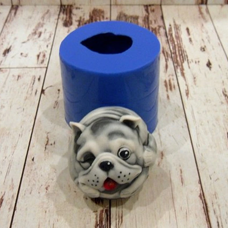 Bulldog Head Soap molds Handmade silicone mold for making soap and candles