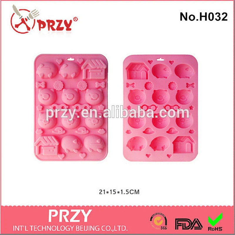 silicone kitty cat chocolate mold tray / silicone icing mold tray