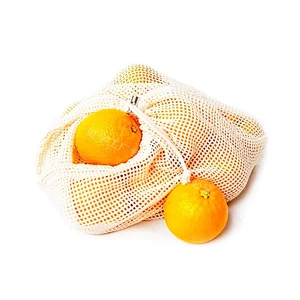 eco friendly cotton produce bag onion potato tomato net bag mesh drawstring bag