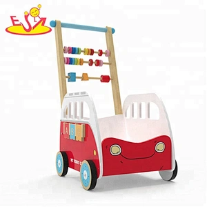 Original Design Babywagen aus Holz mit Aufbewahrungskatze W16E122