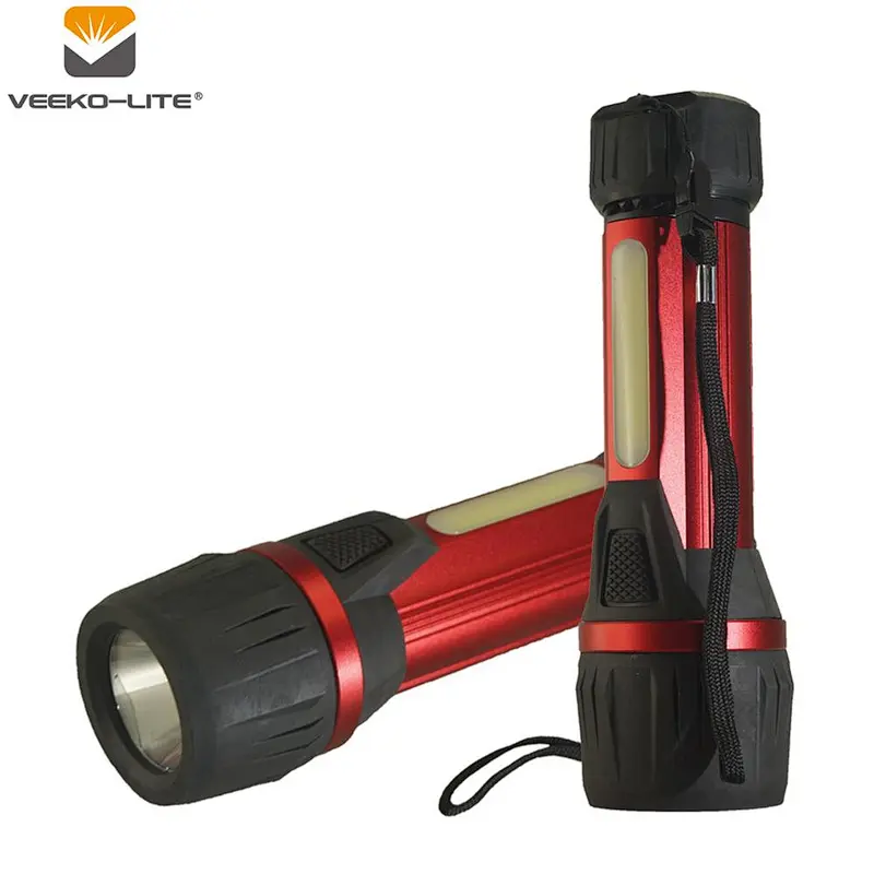 2D BATTERY ALUMINIUM 1W LED +3W COB MAGNETIC FLASHLIGHT 2018 HOT SALE 170 LUMENS