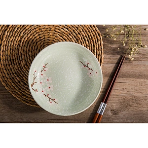 Wholesale Customized Ceramic Tableware Dish Snowflake Pattern Porcelain Rice Dish Fruit Steak Dinner Plate 7 inch