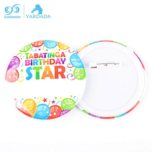 Fashion gifts customized Logo metal tinplate button tin badge