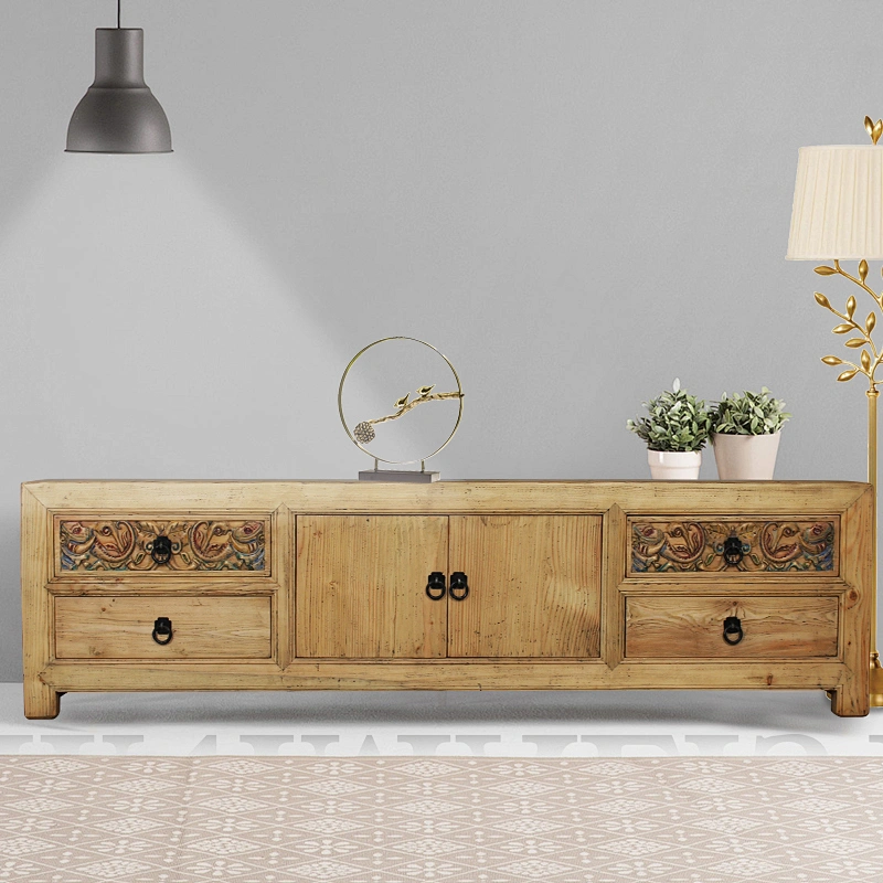 Chinese traditional carving alter table caving elm TV cabinet
