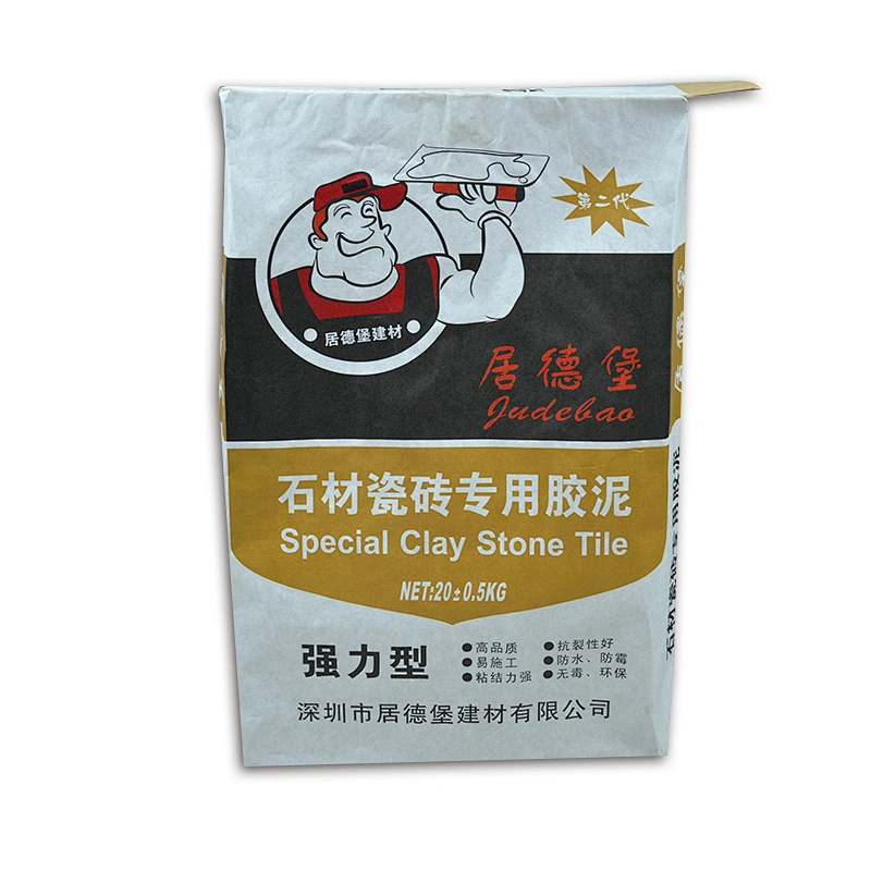 kraft paper bag with square bottom valve port for tile adhesive, cement packing