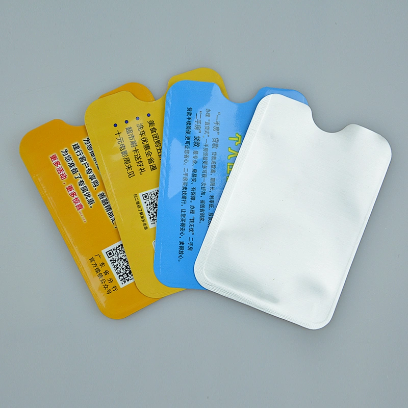 PE foil film plastic card holder bag for ID ,credit,bank