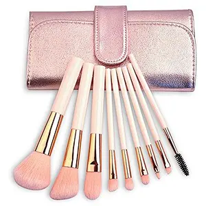 9pcs Professional Synthetic Hair Kabuki Makeup Brush Set with Case