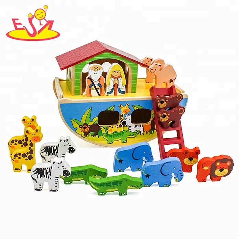 New arrival educational wooden Noah's ark play set for kids W12D106