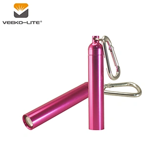 2018 HOT SELLING 1AAA BATTERY ALUMINIUM FLASHLIGHT TORCH 60 LUMENS PINK COLOR KEYCHAIN LIGHT