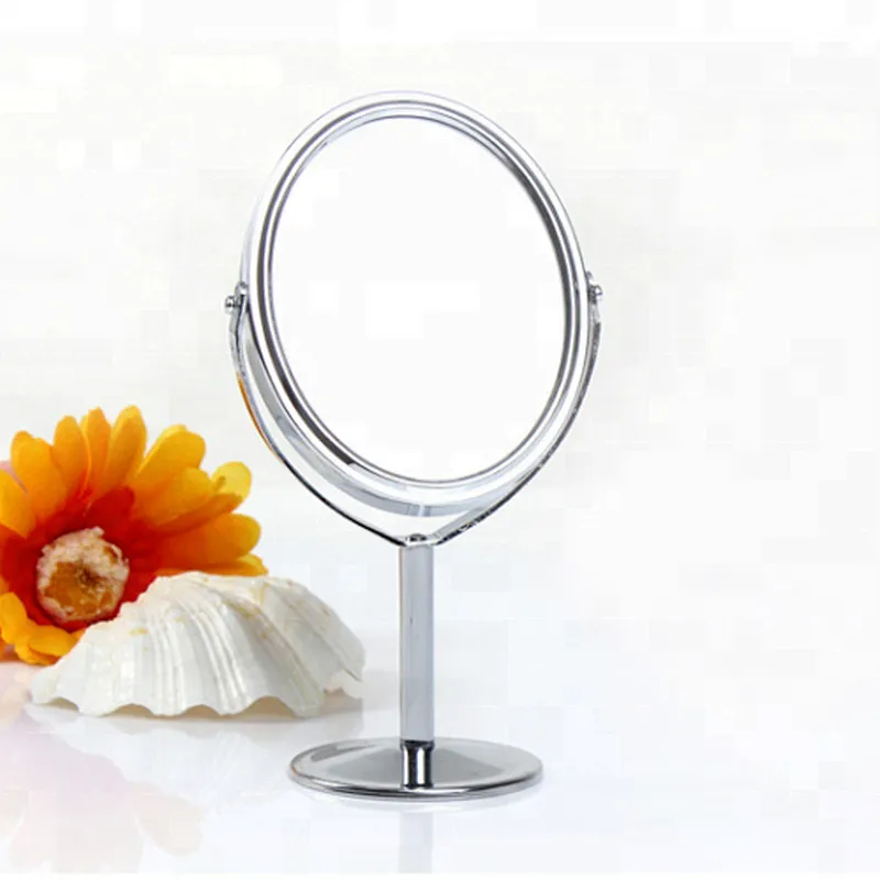 2018 Professional Cosmetic Mirror Double Sided 3X Magnifying Oval Free Standing Small Makeup Mirror