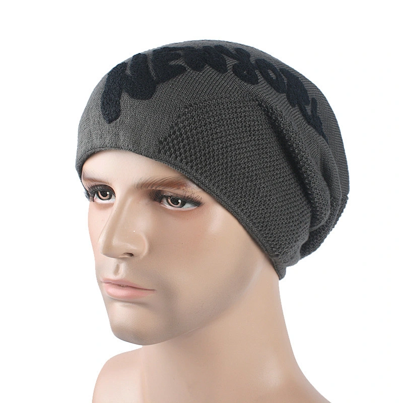 Solid Male Beanies Women Hats Casual Polyester Men's Hats Knit Knitted Hats