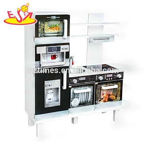 Juguete de cocina de madera para niños estilo moderno negro para fingir W10C284
