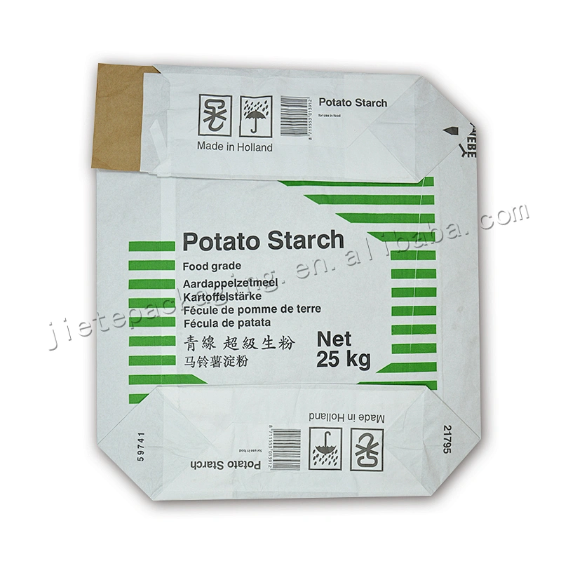 Customized design printing Multilayer kraft paper white kraft paper wheat bread flour packaging bags/sack 25kg