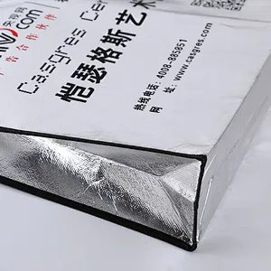 Custom wholesale silver carry shopping bag non-woven
