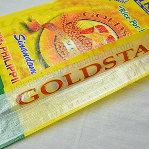 100% new material plastic laminated 25kg pp woven rice bag export